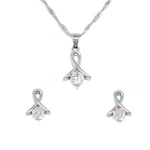 Breast Cancer Awareness Sterling Silver Set